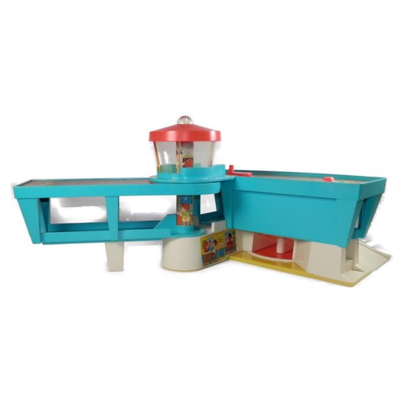 Vintage Fisher-Price 1972 Little People Airport #966 Building Only Playset - Picture 6 of 9